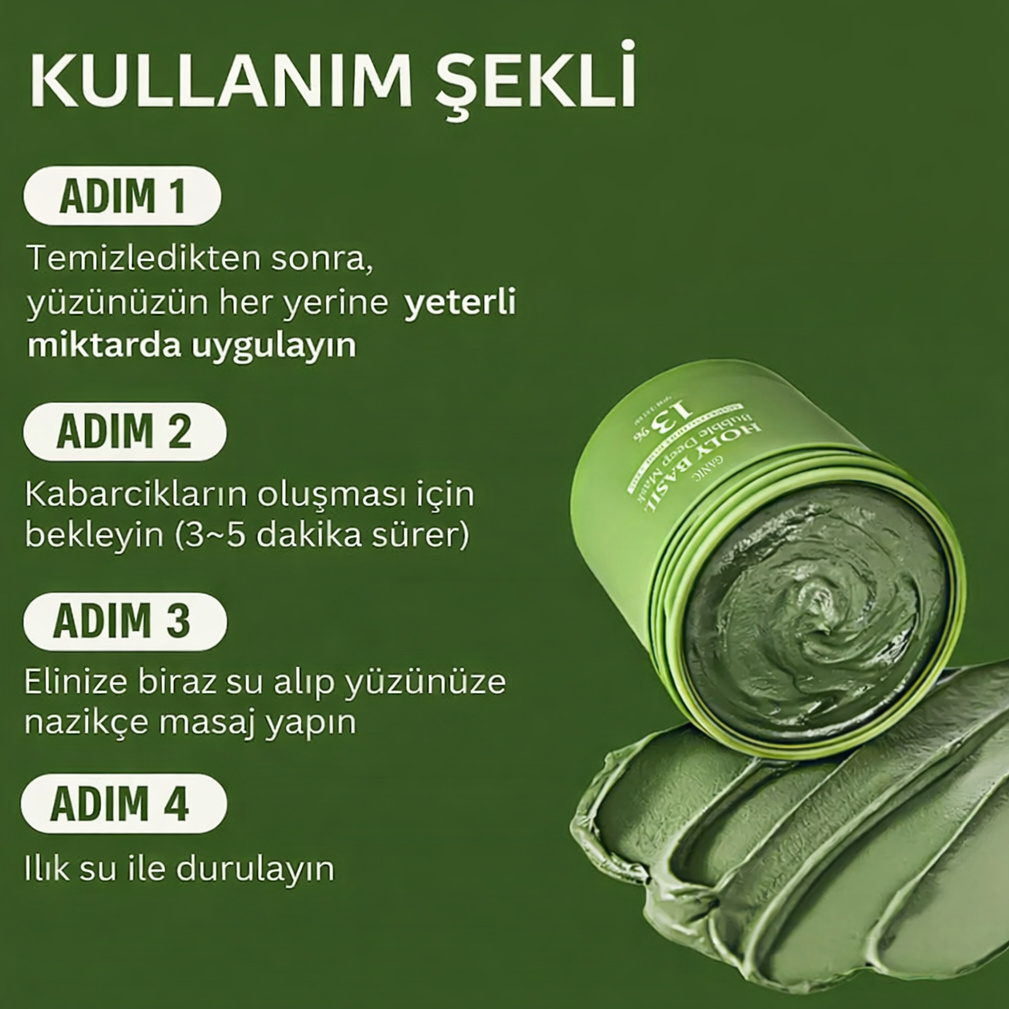 Olyelle™ - Holy Basil Özlü Derin Arındırıcı Köpük Maske