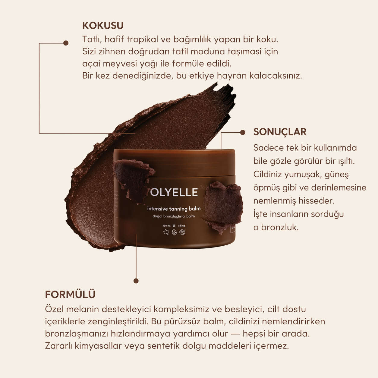 OLYELLE™ Lüks Bronzluk Deneyimi Sunan Besleyici Cilt Balmı